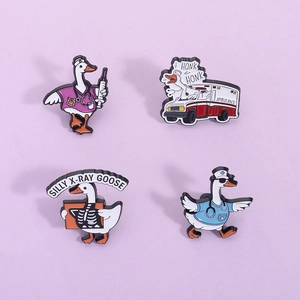 Medical Goose Enamel Brooch Pins Zinc Alloy Doctor Nurse Ambulance X-Ray Badge For Backpack Clothes Accessories Jewelry Gift