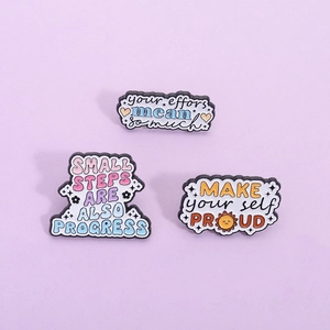 Broche en Alliage Émail Citations Anglaises Inspirantes Badge Dessin Animé pour Sac à Dos Vêtements Bijoux Accessoires Cadeau