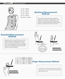 Guide détaillé des tailles pour colliers et bagues avec instructions de mesure précises