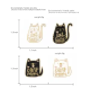 Size and weight guide for colorful enamel cat pins made of eco-friendly zinc alloy