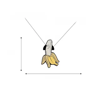 Funny banana-shaped enamel pin with creative parody design and zinc alloy material