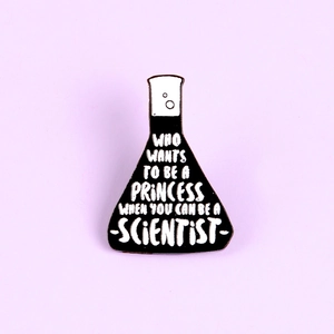 Scientific Beaker Enamel Brooch Who Wants To Be A Princess When You Can Be A Scientist Alloy Lacquered Lapel Pin For Women