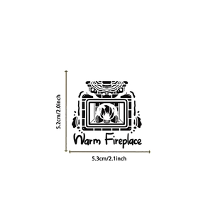 Spécifications de taille pour autocollant cheminée noir et blanc de 5,2 cm x 5,3 cm