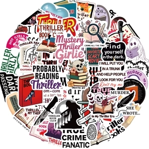 50 adesivi per libri horror per bagagli fai-da-te e decorazioni a tema suspense