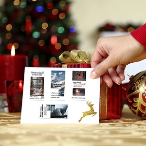 50pcs winter scenery art stickers featuring snowy landscapes and poetry for gift decor