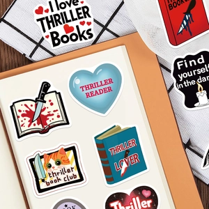50-piece thriller book waterproof vinyl stickers for laptop and guitar decoration