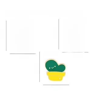 Detailed size specifications of cute cartoon enamel cactus succulent plant pins