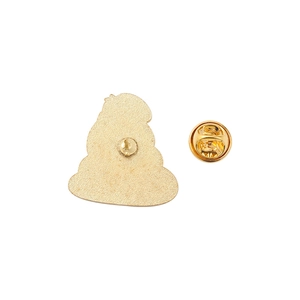 Cute alloy frog brooch with golden butterfly clasp and durable needle base on white background