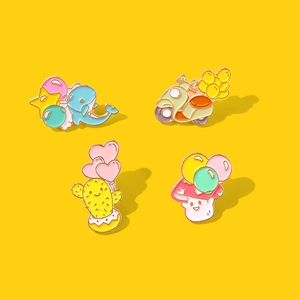 Cartone Animato in Lega di Smalto Spilla Carino Fungo Palloncino Animale Forma Distintivo Pin per Zaino Abbigliamento Decorativo Gioielli Accessori Regalo