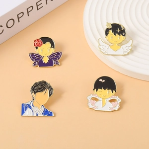 Cute Cartoon Character Enamel Pin Alloy Brooch Personalized Q-Version Character Decorative Badge Accessories For Clothes Bags