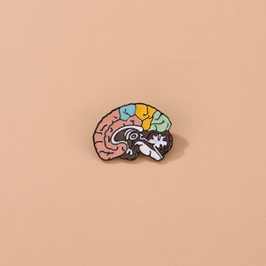 Colorful brain anatomy enamel pin made of alloy with drip oil finish for bags and clothes