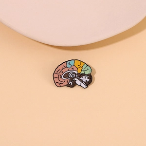 Colorful Brain Anatomy Enamel Pin Alloy Oil Drip Brooch Medical Science Badge Decorative Accessory For Bag Clothes Unisex