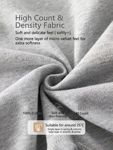Gray high-density 100% cotton baby jumpsuit fabric with soft brushed texture for autumn