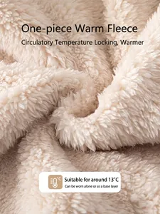 Thick cream fleece baby romper with thermal lock technology for 13°C weather