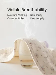 Breathable baby floral cotton quilted thermal blanket showing steam ventilation feature