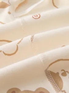 Barboteuse bébé en coton doux à motif d'ours avec coutures plates sans frottement