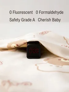 A-grade pure cotton newborn baby top with bear print showing zero formaldehyde testing