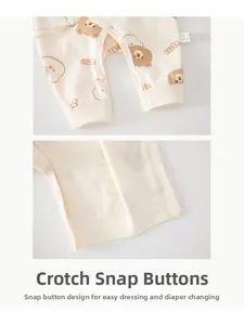 Détails des boutons-pression sur la grenouillère bébé en coton pour le change