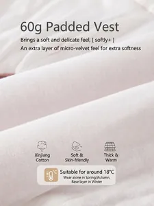 Gilet matelassé rose pour bébé en coton du Xinjiang pour rester au chaud à 18°C