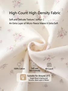Détail du tissu en coton doux pour nouveau-né avec motif floral et haute densité