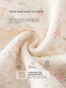 Close-up of quilted floral thermal cotton fabric showing soft texture for baby vest