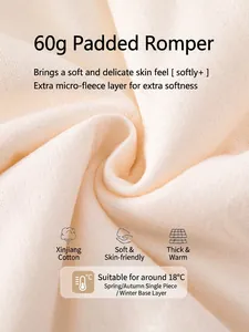 Micro-texture of 60g padded Xinjiang cotton baby romper for 18°C weather