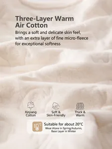 Barboteuse matelassée en coton blanc cassé pour bébé, douce et chaude pour l'hiver