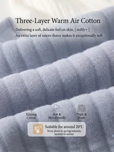 Pantalon thermique bébé à taille haute en coton matelassé bleu-gris pour l'hiver