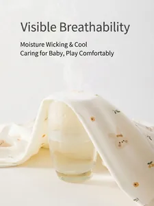 Breathable baby cotton romper with cute rabbit and flower prints for newborns