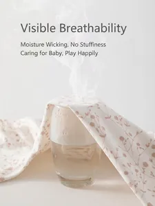 Tissu respirant en coton pour barboteuse bébé avec motif floral et évacuation d'humidité