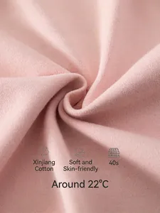 Soft pink 40s high-density Xinjiang cotton baby knit set fabric detail for 22°C wear