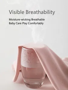 Pink infant high waist clothing set showing breathable fabric with steam experiment