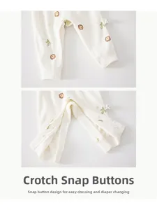 Détail d'un body bébé en coton avec boutons-pression pour faciliter le change