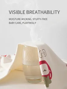 Breathable cotton infant bodysuit with strawberry print showing steam ventilation