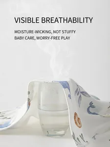 Ensemble sous-vêtements bébé en coton respirant avec imprimés baleines et démo de vapeur