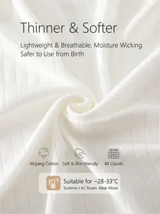 Breathable Xinjiang cotton ribbed baby romper fabric for summer, soft 40s yarn quality