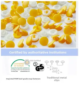 Food-grade POM plastic snap buttons for baby clothes with Oeko-Tex and SGS certifications