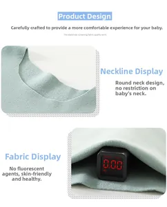 Détail sous-vêtement thermique bébé avec col rond et test de tissu sans fluorescent