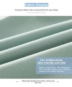 Détail du tissu thermique vert menthe 280g pour bébé avec protection antibactérienne