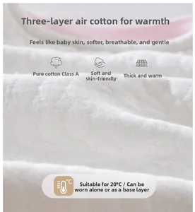 Close-up of quilted Class A pure cotton fabric for warm baby thermal underwear sets