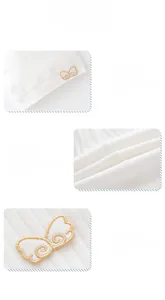 Detail of high-elasticity ribbed cotton baby hat with seamless stitching and embroidery