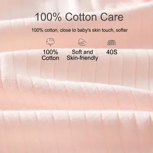 Pink 40S 100% cotton newborn baby romper made of soft rib knit skin-friendly fabric