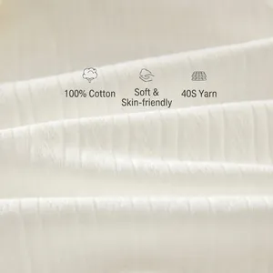 Close-up of 100% pure cotton baby bodysuit with soft 40s high-count rib knit texture