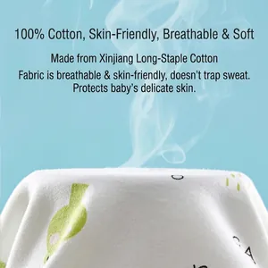 Breathable baby cotton jumpsuit made of Xinjiang long-staple cotton with pear print