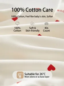 Barboteuse nouveau-né en 100% coton avec imprimé cœurs, tissu doux et respirant pour bébés