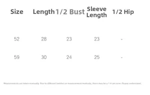 Detailed size chart for newborn baby cotton tops showing length and chest measurements