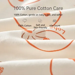 Body bébé en pur coton 100% avec tissage 40S et motif Lotus imprimé ultra doux