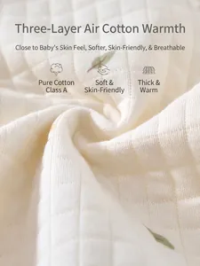Thick Class A air cotton thermal baby romper fabric with soft breathable 3-layer texture