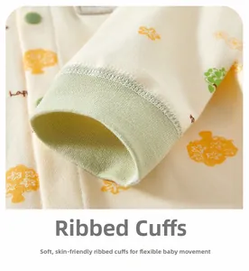 Detailed view of soft cotton baby underwear with ribbed cuffs and tree pattern print