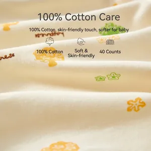 Soft 100% cotton baby thermal underwear set with cute floral print in 40s high density fabric
